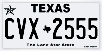 TX license plate CVX2555