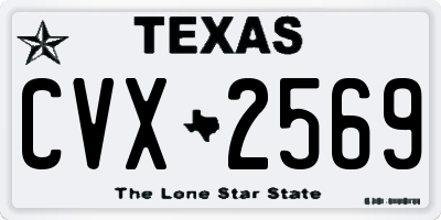 TX license plate CVX2569