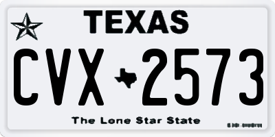 TX license plate CVX2573