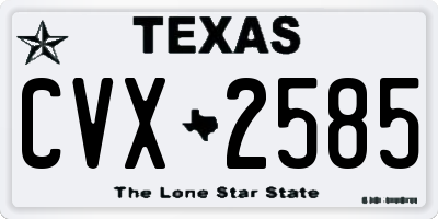 TX license plate CVX2585