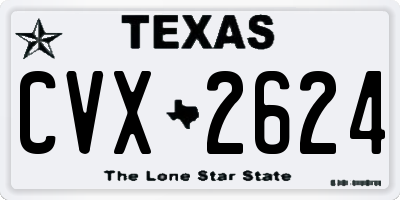 TX license plate CVX2624