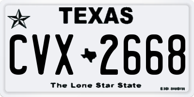 TX license plate CVX2668