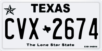 TX license plate CVX2674