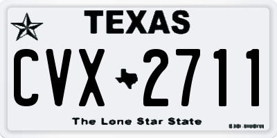TX license plate CVX2711