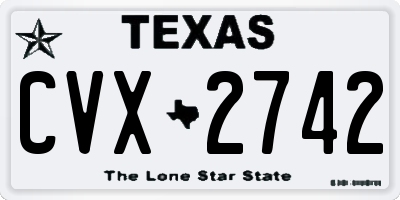 TX license plate CVX2742