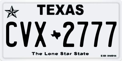 TX license plate CVX2777