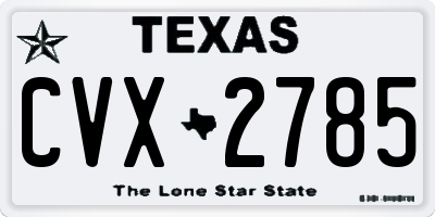 TX license plate CVX2785