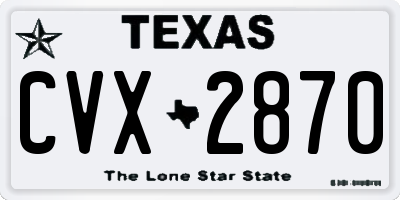 TX license plate CVX2870