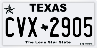 TX license plate CVX2905
