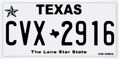 TX license plate CVX2916