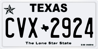 TX license plate CVX2924