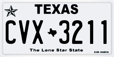 TX license plate CVX3211