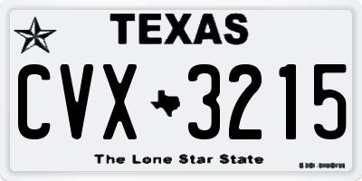 TX license plate CVX3215