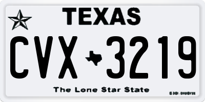 TX license plate CVX3219