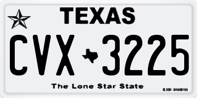 TX license plate CVX3225