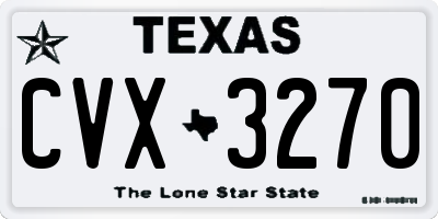 TX license plate CVX3270