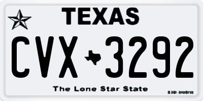 TX license plate CVX3292