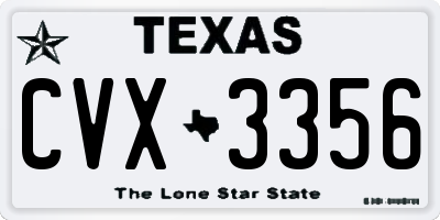 TX license plate CVX3356