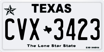 TX license plate CVX3423