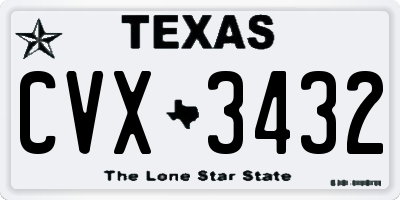 TX license plate CVX3432