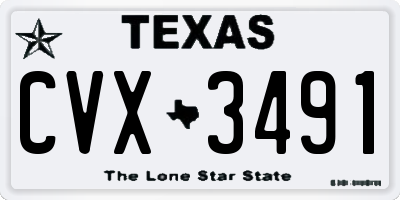 TX license plate CVX3491