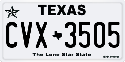 TX license plate CVX3505