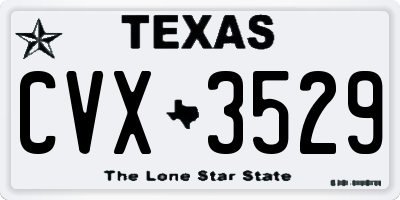 TX license plate CVX3529