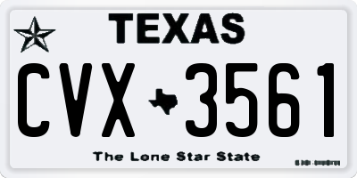 TX license plate CVX3561