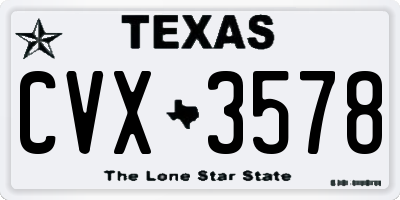 TX license plate CVX3578