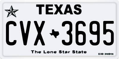 TX license plate CVX3695