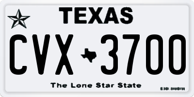 TX license plate CVX3700