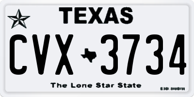 TX license plate CVX3734