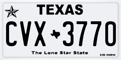 TX license plate CVX3770