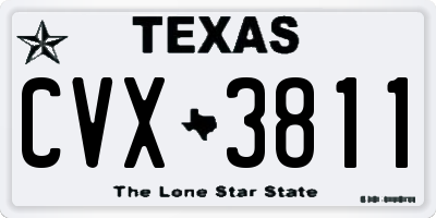TX license plate CVX3811