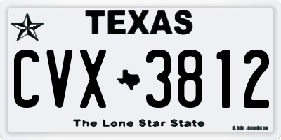 TX license plate CVX3812