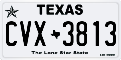 TX license plate CVX3813