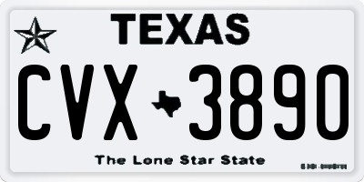 TX license plate CVX3890