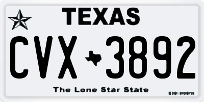 TX license plate CVX3892