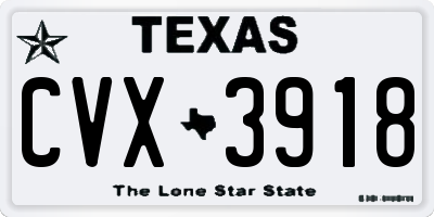 TX license plate CVX3918