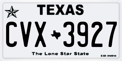 TX license plate CVX3927