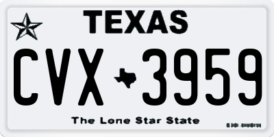TX license plate CVX3959