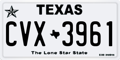 TX license plate CVX3961
