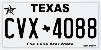 TX license plate CVX4088