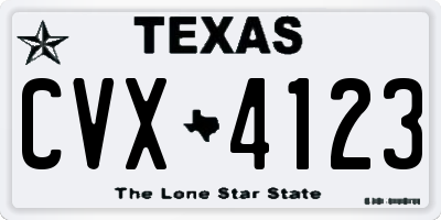 TX license plate CVX4123