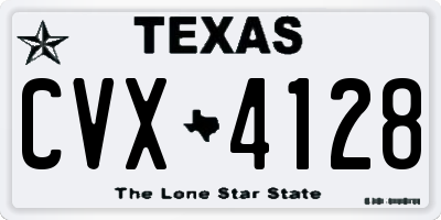 TX license plate CVX4128
