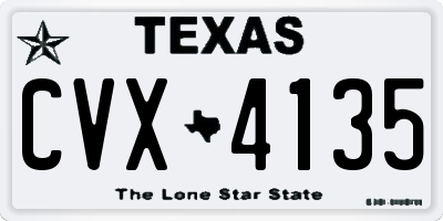 TX license plate CVX4135