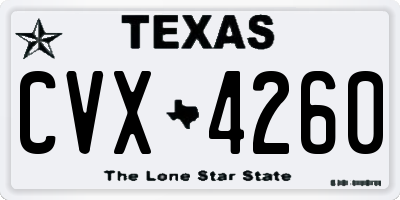 TX license plate CVX4260
