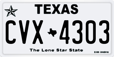TX license plate CVX4303