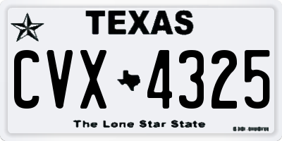 TX license plate CVX4325