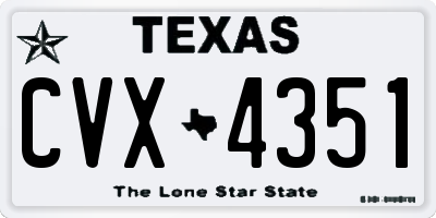 TX license plate CVX4351